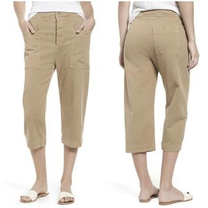 JAMES PERSE Distressed Twill Cropped Pants